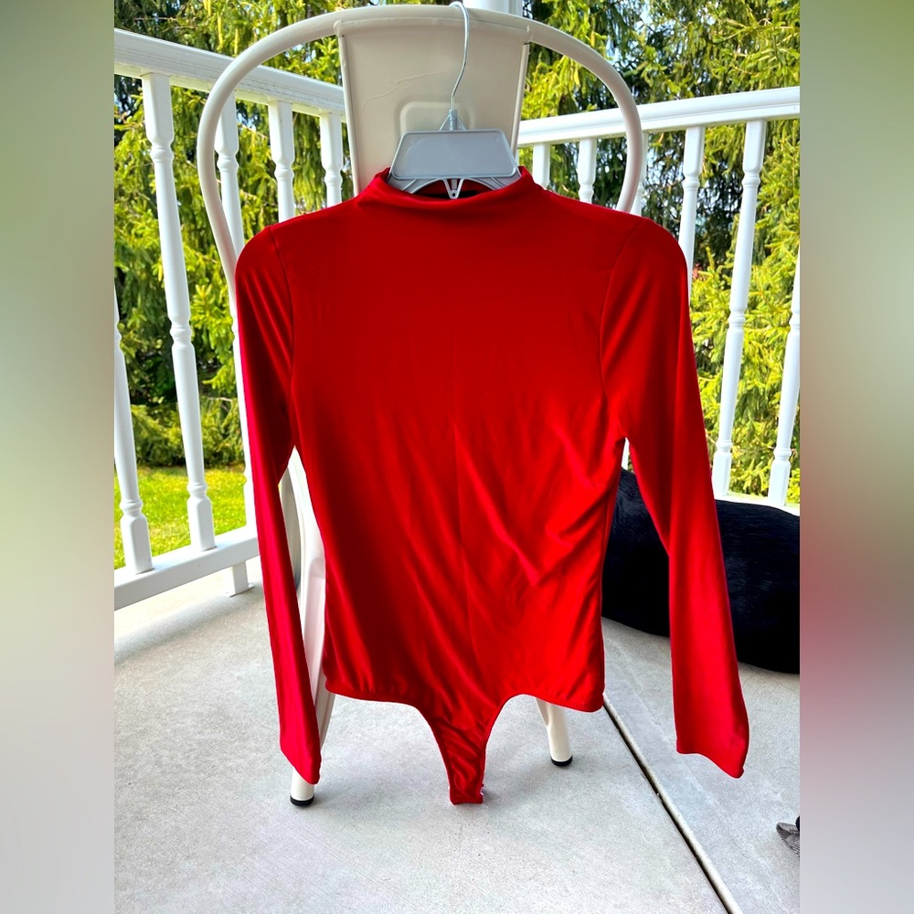 Red long sleeve bodysuit